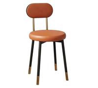 OGYJMSFN Sgabelli da Bar Bar Stools Vanity Chair With Backrest Upholstered in Faux Leather Armless Design Ideal for Kitchen Island Makeup(Bronze)