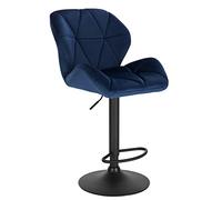 OGYJMSFN Sgabelli da Bar Breakfast Restaurant Stools, Leather/Velvet Swivel Adjustable Swivel Gas Lift Steel Footstool Base Island(Blue Velvet)