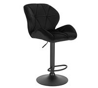 OGYJMSFN Sgabelli da Bar Breakfast Restaurant Stools, Leather/Velvet Swivel Adjustable Swivel Gas Lift Steel Footstool Base Island(Black Velvet)