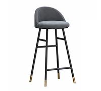 OGYJMSFN Sgabelli da Bar Chairs Set of 1/2, Counter Height Breakfast high Stool for Island Dining Room, Modern Pub Chairs with Back Black Metal Legs and Velvet 25.6/29.5 inch Seat(Grey,1PCS)