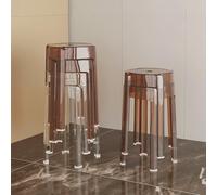 OGYJMSFN Sgabelli da Bar Clear Acrylic Bar Stool Lightweight Portable Transparent Chair Elegant Simple Design for Kitchen Family Gatherings(Brown,6PCS)