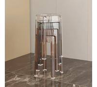 OGYJMSFN Sgabelli da Bar Clear Acrylic Bar Stool Lightweight Portable Transparent Chair Elegant Simple Design for Kitchen Family Gatherings(Brown,4PCS)