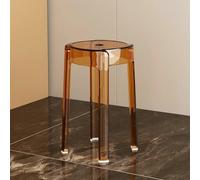 OGYJMSFN Sgabelli da Bar Clear Acrylic Bar Stool Lightweight Portable Transparent Chair Elegant Simple Design for Kitchen Family Gatherings(Light Brown,1 PCS)