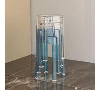 OGYJMSFN Sgabelli da Bar Clear Acrylic Bar Stool Lightweight Portable Transparent Chair Elegant Simple Design for Kitchen Family Gatherings(Light Brown,4PCS)