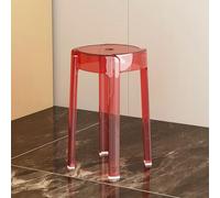OGYJMSFN Sgabelli da Bar Clear Acrylic Bar Stool Lightweight Portable Transparent Chair Elegant Simple Design for Kitchen Family Gatherings(Red,1 PCS)