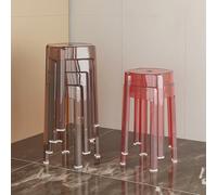 OGYJMSFN Sgabelli da Bar Clear Acrylic Bar Stool Lightweight Portable Transparent Chair Elegant Simple Design for Kitchen Family Gatherings(Red,6PCS)