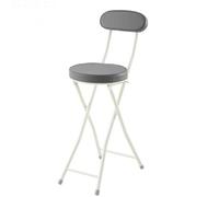 OGYJMSFN Sgabelli da Bar Collapsible Tall Bar Stools With Backrest Footrest Portable Metal Frame Kitchen Chairs Foldable Counter Height(White2pcs,70cm/27.5in)