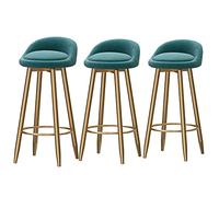 OGYJMSFN Sgabelli da Bar Counter Chairs Set of 1 Velvet Breakfast s with Metal Legs Backrest, High Stools for Island/Home Bar,Seat Height 65cm