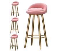 OGYJMSFN Sgabelli da Bar Counter Chairs Set of 1 Velvet Breakfast s with Metal Legs Backrest, High Stools for Island/Home Bar,Seat Height 65cm