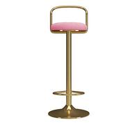 OGYJMSFN Sgabelli da Bar Counter Height Adjustable s with Back high Stool for Bedroom Dining Room s Velvet Seat Metal Legs Maximum Load 150kg(Pink)