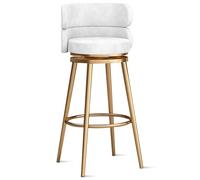 OGYJMSFN Sgabelli da Bar Elegant Bar Stools Set With 360 Swivel Velvet Upholstery Backrest Gold Metal Legs Kitchen Island Counter(1 Pcs,65cm(25.6 in))