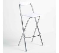 OGYJMSFN Sgabelli da Bar Folding Bar Stool Chair Adjustable Height 70 75cm Kitchen Breakfast Barstool Space Saving Foldable Seat With Footrest Durable Pvc Silver(Black,70CM)