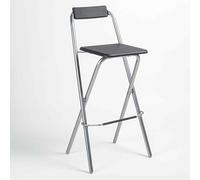 OGYJMSFN Sgabelli da Bar Folding Bar Stool Chair Adjustable Height 70 75cm Kitchen Breakfast Barstool Space Saving Foldable Seat With Footrest Durable Pvc Silver(Black,75CM)