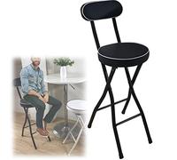 OGYJMSFN Sgabelli da Bar Folding Bar Stools With Backrest Cushioned High Seat for Kitchen Breakfast Adjustable Height Metal Legs Footrest Stylish Black White Design