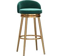 OGYJMSFN Sgabelli da Bar Green Swivel Bar Stools Set of 4 With Backrest and Footrest 360 Chairs for Kitchen Island Counter(2pcs,Seat height 75cm)
