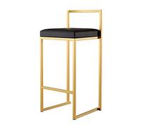 OGYJMSFN Sgabelli da Bar high Stool for Pub Café Room Counter Metal Footrest Stool PU Leather Cushion Seat with Back, Seat Height 55cm, 1PC