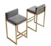 OGYJMSFN Sgabelli da Bar Home Set of 2, Velvet Counter Height with Footrest and Base for Breakfast Bar for and Counter Seat(Grey,Height 65cm)