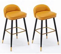 OGYJMSFN Sgabelli da Bar Leather Counter Island Stool Set of 2 with Back and Footrest, Counter Height Chair for Pub Coffee Home Dinning, Weight 440 LBS