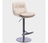 OGYJMSFN Sgabelli da Bar Modern Adjustable Swivel Counter Height Back Island PU Leather Titanium Black Brushed Stainless Steel with Heavy Solid Base,for Bar, Coffee Shop,(Khaki)