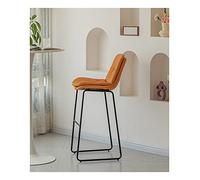 OGYJMSFN Sgabelli da Bar Modern Counter Height for, Armless with Black Metal Base for Dining Room PU Leather Counter Stools(Orange,Height 65cm)