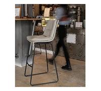 OGYJMSFN Sgabelli da Bar Modern Counter Height for, Armless with Black Metal Base for Dining Room PU Leather Counter Stools(Grey,Height 65cm)