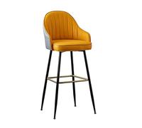 OGYJMSFN Sgabelli da Bar Modern PU Leather high Stool Chairs Leatherette Industrial Breakfast Chair Home Bar Bar Stool Black Metal Legs 1PC Orange/Grey(Orange,Height 73cm)