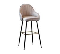 OGYJMSFN Sgabelli da Bar Modern PU Leather high Stool Chairs Leatherette Industrial Breakfast Chair Home Bar Bar Stool Black Metal Legs 1PC Orange/Grey(Grey,Height 63cm)