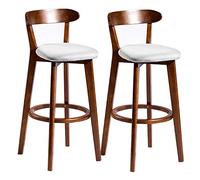 OGYJMSFN Sgabelli da Bar Modern Pub Height, High Set of 2, Velvet Seat and Backrest, Armless Counter Height Stool, Black Wood Base Island Stool, Seat Height 28inch