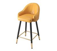 OGYJMSFN Sgabelli da Bar Modern Set of 2 with Armrest Backrest, PU Leather Seat and Metal Footrest and Base, for Breakfast Bar Counter Island Seat Height(A,Height 75cm)