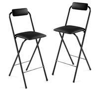 OGYJMSFN Sgabelli da Bar Padded Folding Stool With Backrest 28in Portable Bar Chair for Adults Adjustable Height Ideal Office Guitar and Outdoor Use(2pcs,65cm/26in)
