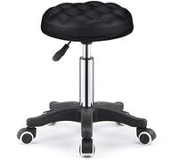 OGYJMSFN Sgabelli da Bar Piccolo sgabello for computer su ruote ergonomico con seduta in similpelle PU gialla regolabile in altezza 45-58 cm, peso supportato 160 kg.(Style#2)