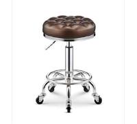 OGYJMSFN Sgabelli da Bar Piccolo sgabello for computer su ruote ergonomico con seduta in similpelle PU gialla regolabile in altezza 45-58 cm, peso supportato 160 kg.(Style#5)