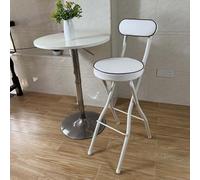 OGYJMSFN Sgabelli da Bar Portable Folding Camping Stool With Backrest Pu Leather Bar Chair Padded Seat for Dorm Kitchen Vanity Church Outdoor Use(A,55cm)