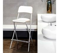 OGYJMSFN Sgabelli da Bar Portable Folding Chair With Backrest Footrest Wood Bar Stool for Indoor Outdoor Use Kitchen Counter Camping Foldable Design(White,62cm)