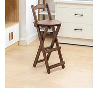 OGYJMSFN Sgabelli da Bar Portable Folding Chair With Backrest Space Saving Bar Stool for Kitchen Camping Indoor Outdoor Use Foldable Wooden(Brown,45cm)