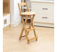 OGYJMSFN Sgabelli da Bar Portable Folding Chair With Backrest Space Saving Bar Stool for Kitchen Camping Indoor Outdoor Use Foldable Wooden(Wood Color,45cm)