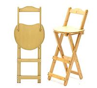 OGYJMSFN Sgabelli da Bar Portable Folding Stool With Backrest for Kitchen Counter Wooden Chair Footrest Stable Home Seating Breakfast Art Room Bar Walnut Finish(Nature,28x34x74cm(11x13x29inch))