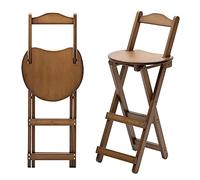 OGYJMSFN Sgabelli da Bar Portable Folding Stool With Backrest for Kitchen Counter Wooden Chair Footrest Stable Home Seating Breakfast Art Room Bar Walnut Finish(Walnut,28x34x45cm(11x13x18inch))