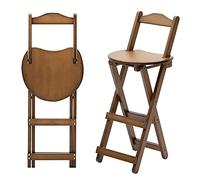 OGYJMSFN Sgabelli da Bar Portable Folding Stool With Backrest for Kitchen Counter Wooden Chair Footrest Stable Home Seating Breakfast Art Room Bar Walnut Finish(Walnut,28x34x61.5cm(11x13x24inch))