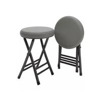 OGYJMSFN Sgabelli da Bar Portable Green Folding Bar Stools Round Kitchen Chairs With Non Slip Feet for Indoor Outdoor Use Ideal Home Garden Office Breakfast Assembly(Grey)