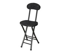 OGYJMSFN Sgabelli da Bar Portable Wooden Folding Bar Stool Comfortable Breakfast Chair With Backrest for Indoor Outdoor Garden Camping Compact Lounge Seating(Black)