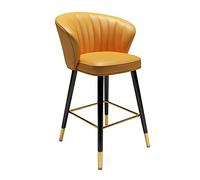 OGYJMSFN Sgabelli da Bar PU Leather Family Stool Bar Stool Breakfast Counter Chairs, s High Stools with Metal Legs and Footrest 1 PC, Orange/Light Grey/Dark Grey