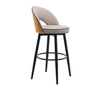 OGYJMSFN Sgabelli da Bar PU Leather Swivel Bar Stool with Hollow Backs Island Chair, Counter Height Bar Stool, Black Chrome with Round Foot, for, Pub, Rest Area, Breakfast(Chrome,72cm)