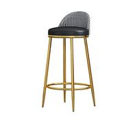 OGYJMSFN Sgabelli da Bar PU Leather with Back and Footrest 1PC Modern Height for Pub Coffee Home Dinning Seat Height 65cm(Black,Height 75cm)