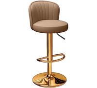 OGYJMSFN Sgabelli da Bar Pu Makeup Chair Swivel Stool With Adjustable Height Gold Footrest Elegant High for Kitchen Dining Room or Bar Perfect Beauty Use(Kaffeebraun)