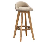 OGYJMSFN Sgabelli da Bar Rotating Bar Stool With Back Support 13 Inch Counter Height Stools for Kitchen Home Solid Wood High in Brown Finish(White,63cm)