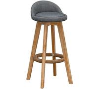 OGYJMSFN Sgabelli da Bar Rotating Bar Stool With Back Support 13 Inch Counter Height Stools for Kitchen Home Solid Wood High in Brown Finish(Grey,63cm)