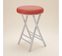OGYJMSFN Sgabelli da Bar Round Folding Stool Padded Collapsible Chair 150kg Capacity Portable Bar for Kitchen Dining Room Counter Grey(Red)