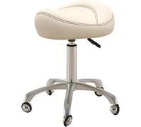 OGYJMSFN Sgabelli da Bar Saddle Chair Dental Office Stool 360 Swivel Rolling Medical Ergonomic Relieve Pain 220lbs Weight Capacity Spa Seat for Tattoo/Bar(Beige)
