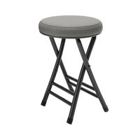 OGYJMSFN Sgabelli da Bar Set of 2 Round Folding Bar Stools With Footrest 50cm Stylish Black Kitchen Bistro Dining Chairs for Space Saving Decor(Grey)